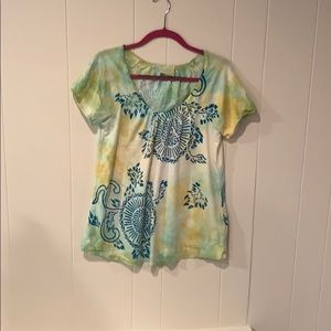 Lucky brand Tie die blouse